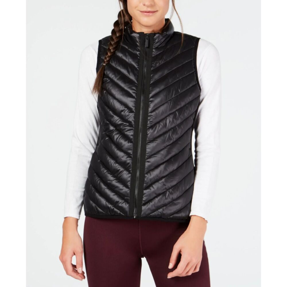 Calvin Klein Performance Premium Down Vest‎ Fleece Lined Collar Womens Size S